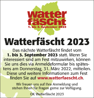 Inserat Voranzeige Watterfaescht 86x90